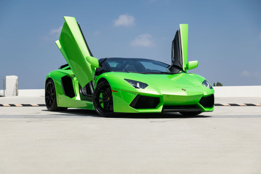 Green Lamborghini Aventador Roadster (Exotic Car Rentals In Los Angeles)